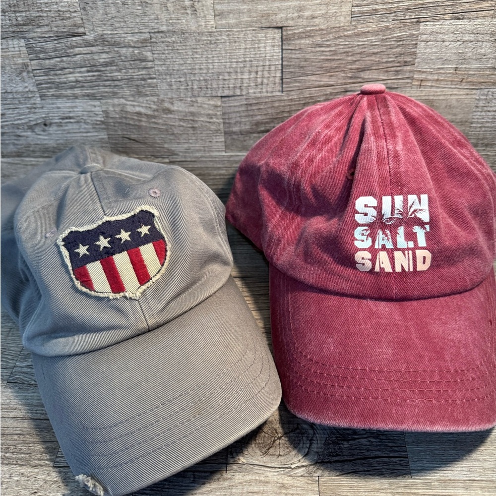 Gray and Red Caps